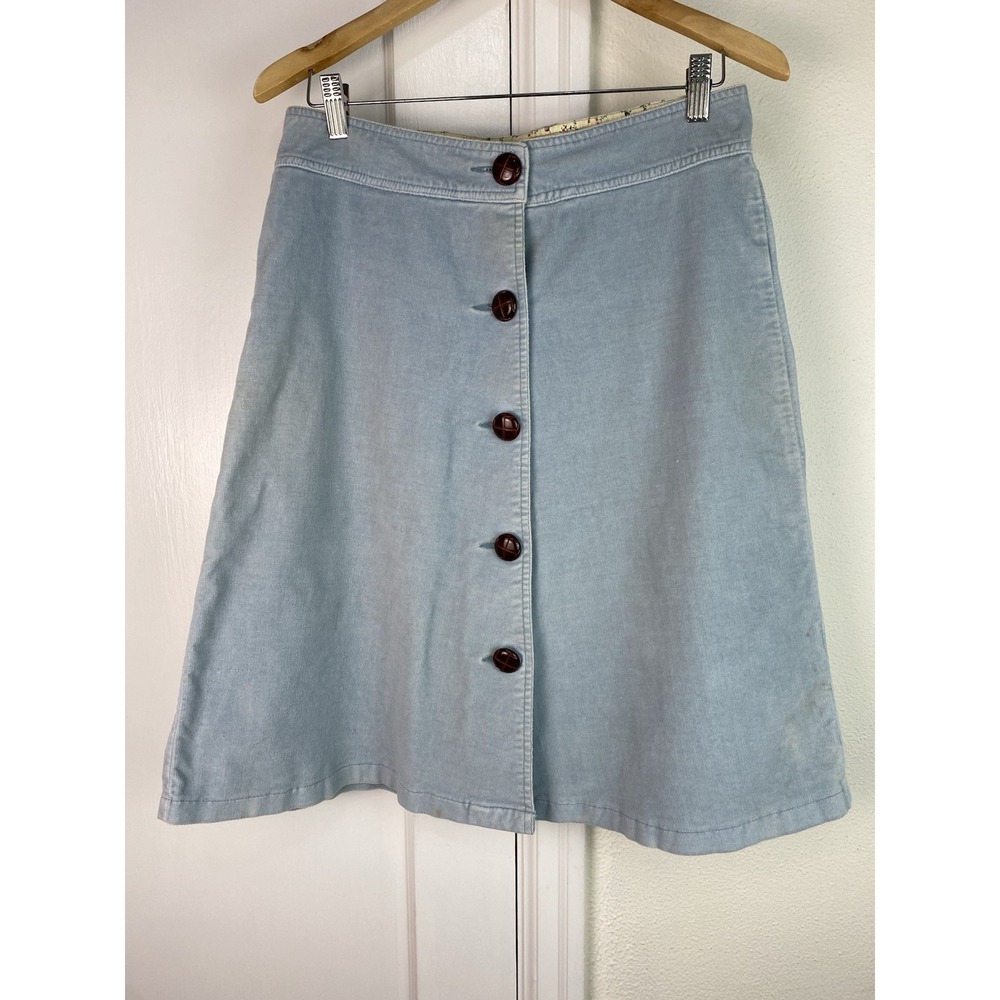 Tulle Women's S Pale Blue Button Up A-Line Skirt